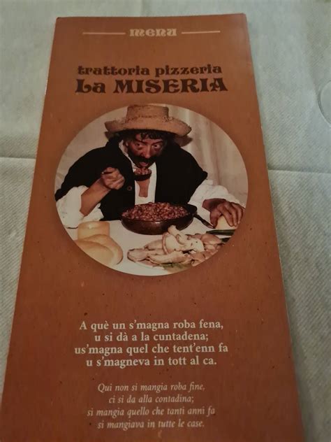 menù trattoria la miseria